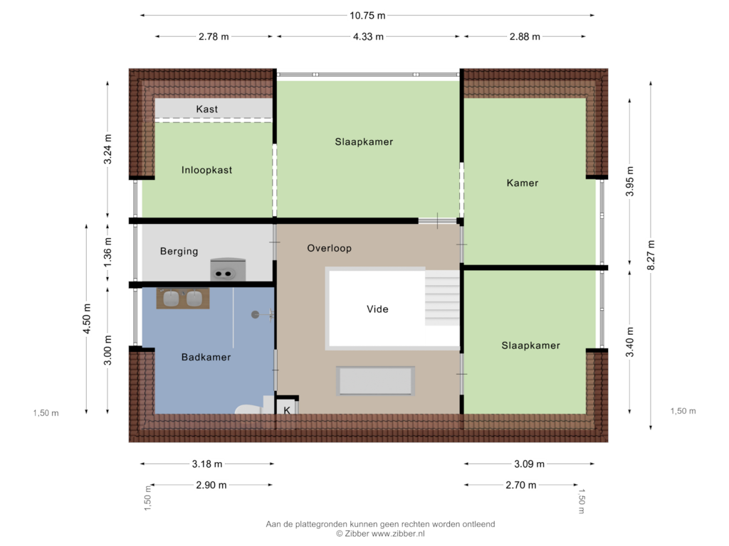 Bekijk plattegrond van Tweede Verdieping van Bergstraat 24