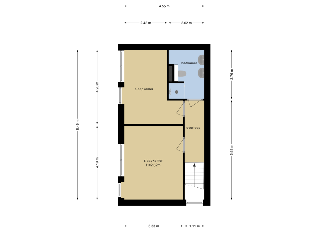 View floorplan of Eerste Verdieping of Copernicusstraat 12