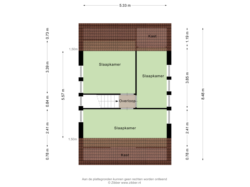 Bekijk plattegrond van Eerste Verdieping van De Vennen 107