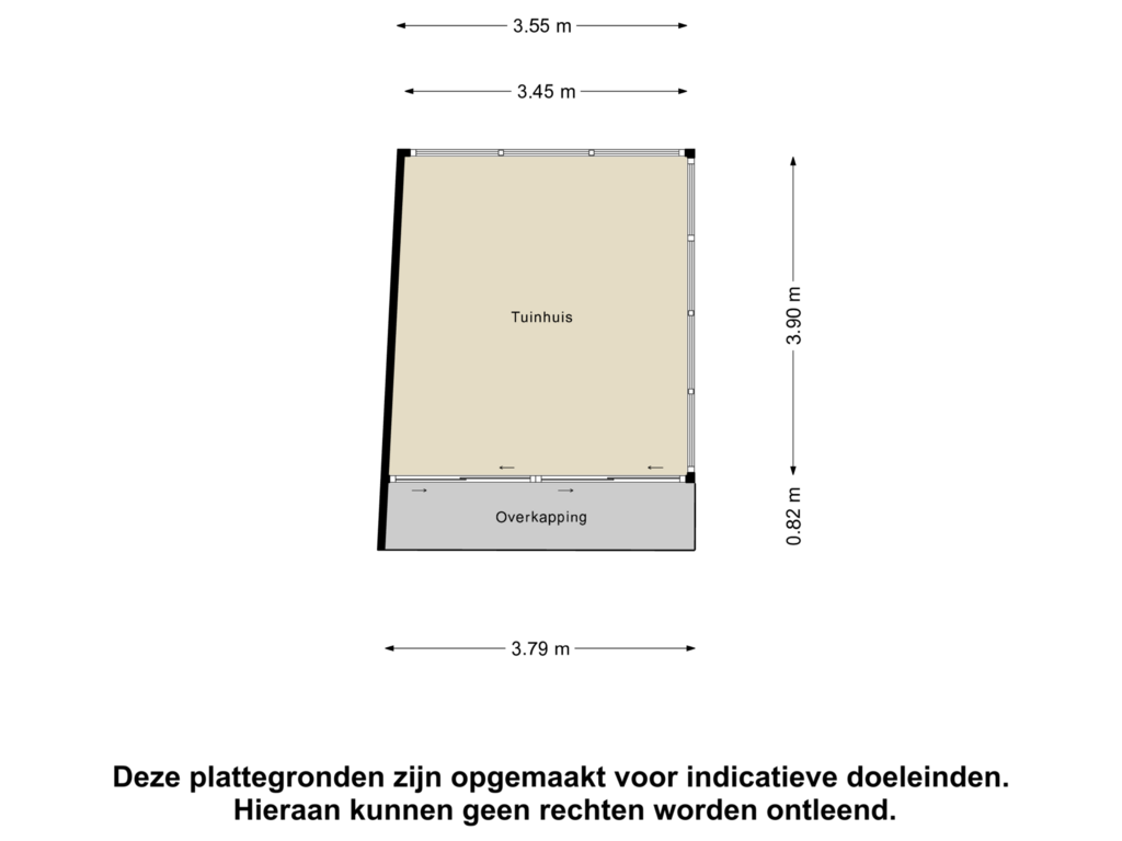 Bekijk plattegrond van Tuinkamer met overkapping van Hogendijk 12