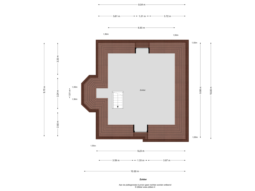 View floorplan of Zolder of Hoofdstraat 153