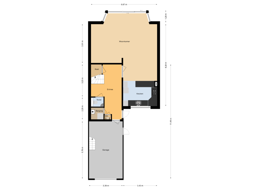 Bekijk plattegrond van Begane grond van Poolsterlaan 5