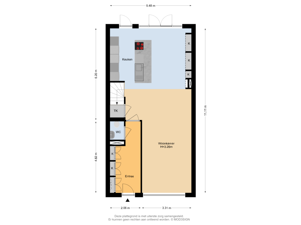 Bekijk plattegrond van Begane Grond van Wagenweg 39