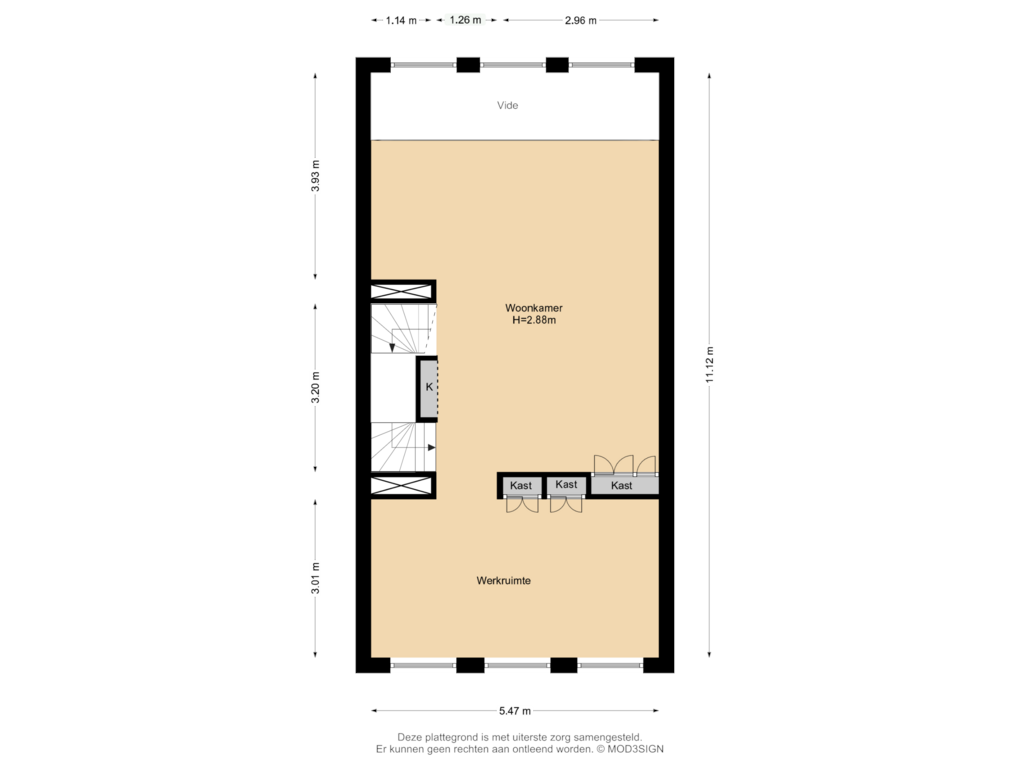 Bekijk plattegrond van 1e Verdieping van Wagenweg 39