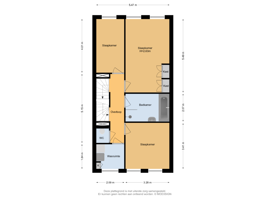 Bekijk plattegrond van 2e Verdieping van Wagenweg 39