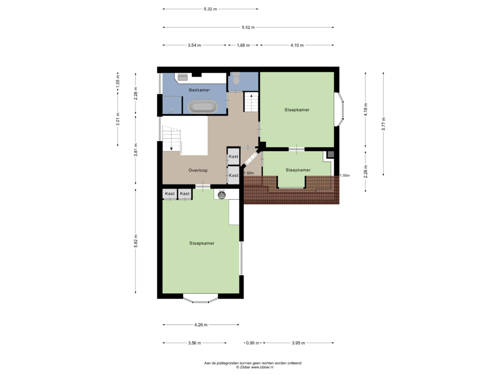 View floorplan of Eerste verdieping of Oosterstraat 27