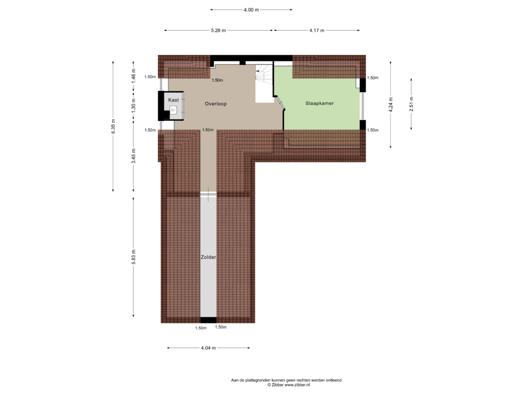 View floorplan of Tweede verdieping of Oosterstraat 27