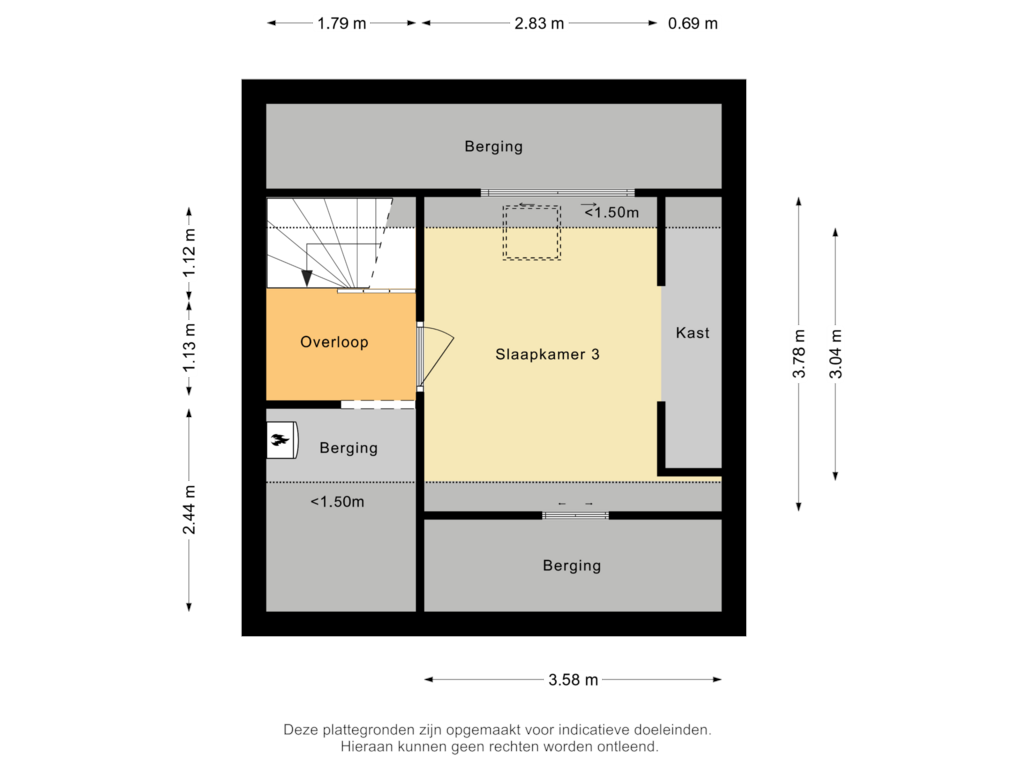 Bekijk plattegrond van Tweede verdieping van Dopheidestraat 11