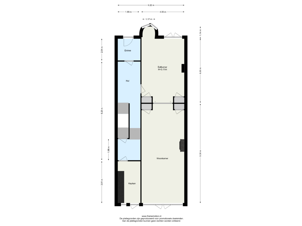 View floorplan of Begane Grond of Mathenesserlaan 459