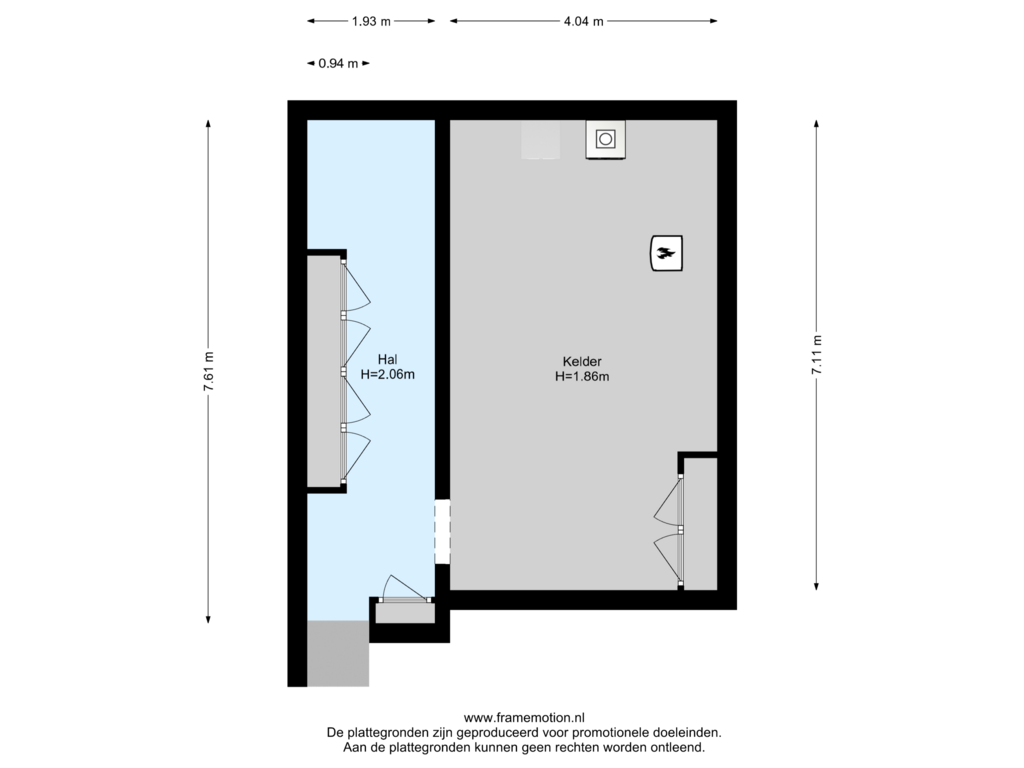 View floorplan of Kelder of Mathenesserlaan 459