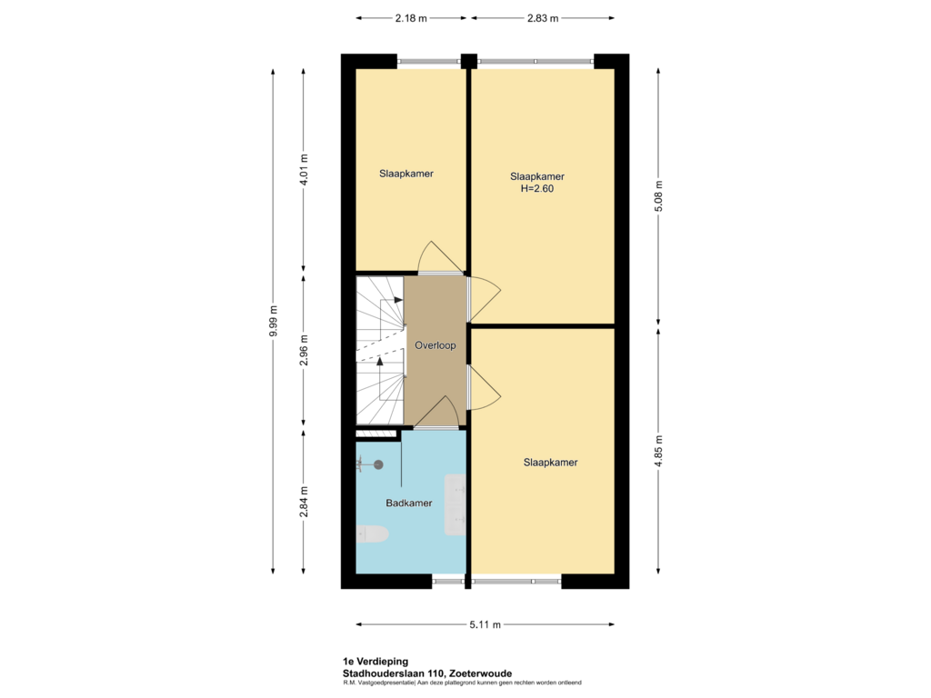 Bekijk plattegrond van 1e Verdieping van Stadhouderslaan 110