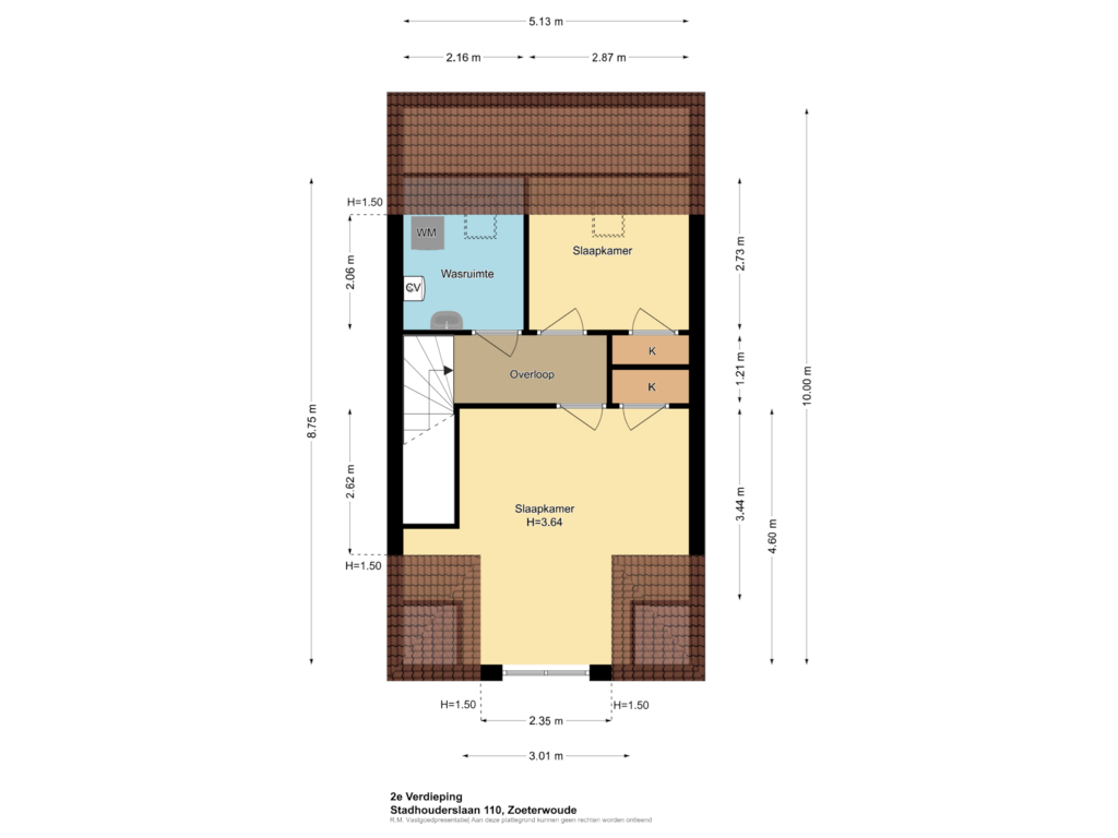 Bekijk plattegrond van 2e Verdieping van Stadhouderslaan 110