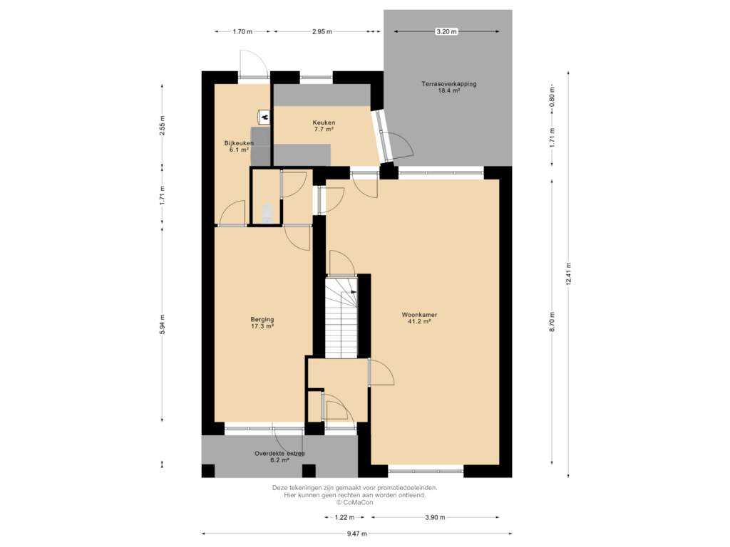 Bekijk plattegrond van Begane grond van Kerkveld 29