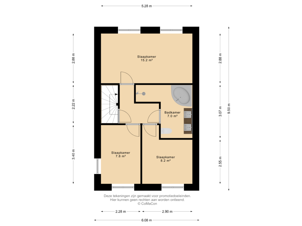 Bekijk plattegrond van 1e verdieping van Kerkveld 29