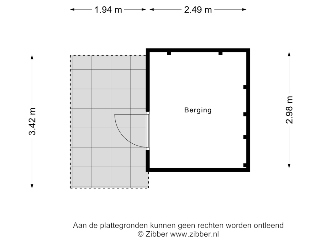 Bekijk plattegrond van Berging van Landbouwlaan 203