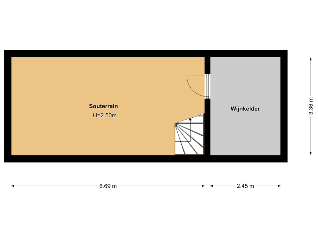 Bekijk plattegrond van Souterrain van Baambrugse Zuwe 141-B