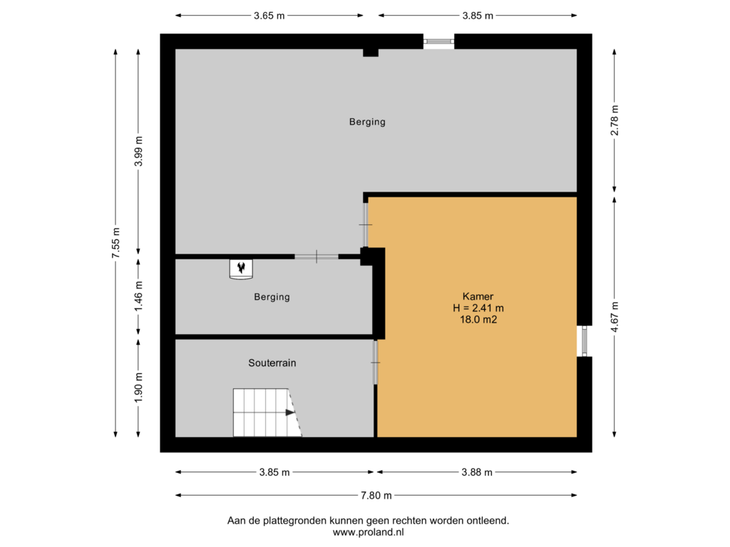 Bekijk plattegrond van Souterrain van Korfstraat 1