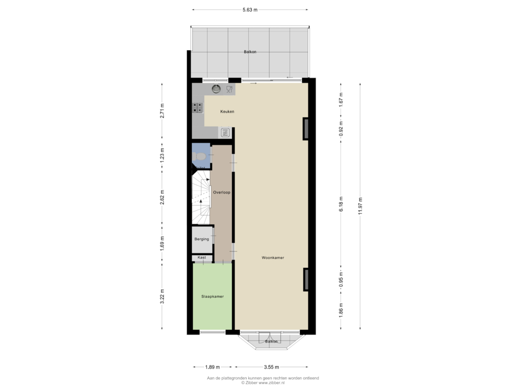 Bekijk plattegrond van Derde verdieping van Essenburgsingel 11-A