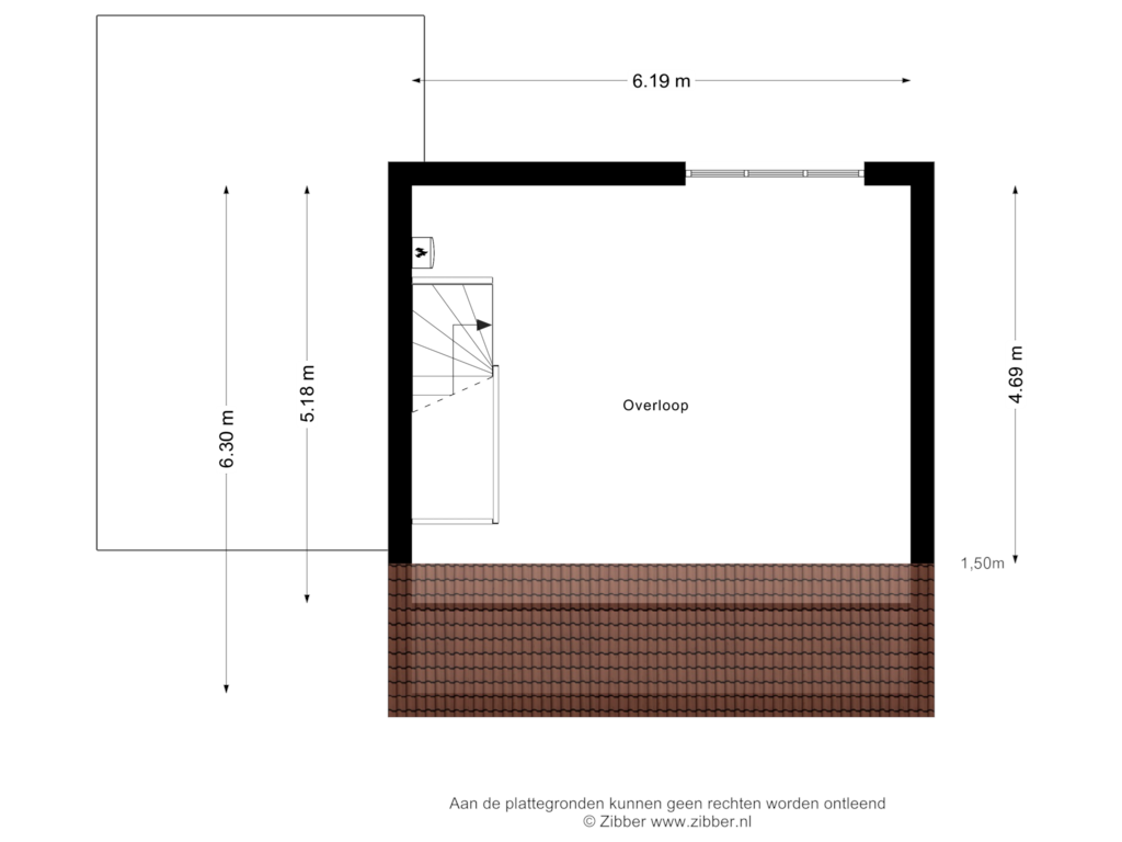 View floorplan of Eerste Verdieping of Bakhuisweg 4-A