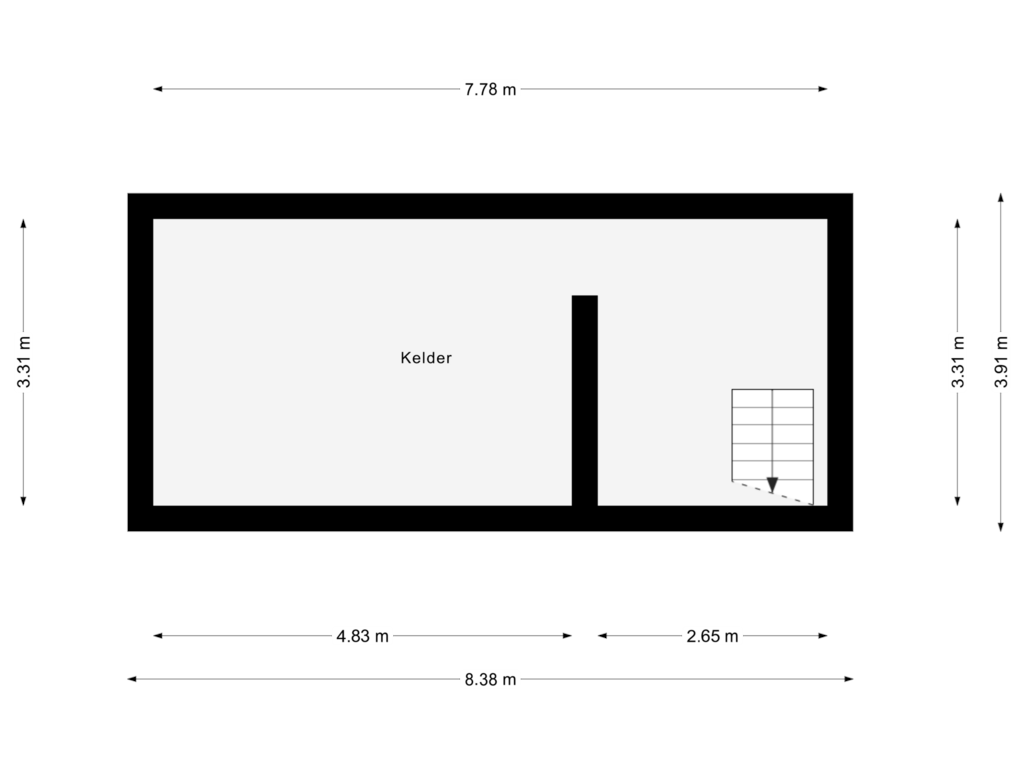 Bekijk plattegrond van Kelder van Sportweg 16