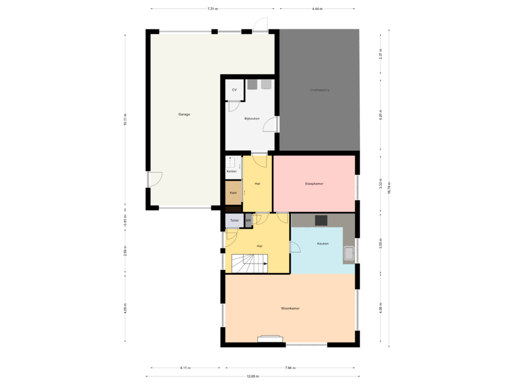 Bekijk plattegrond van Begane Grond van Sportweg 16