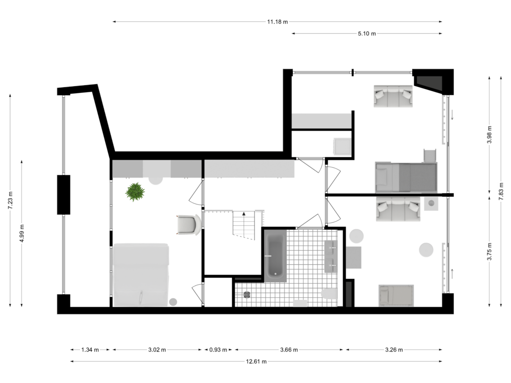 Bekijk plattegrond van 1e_verd van Houthavenkade 85