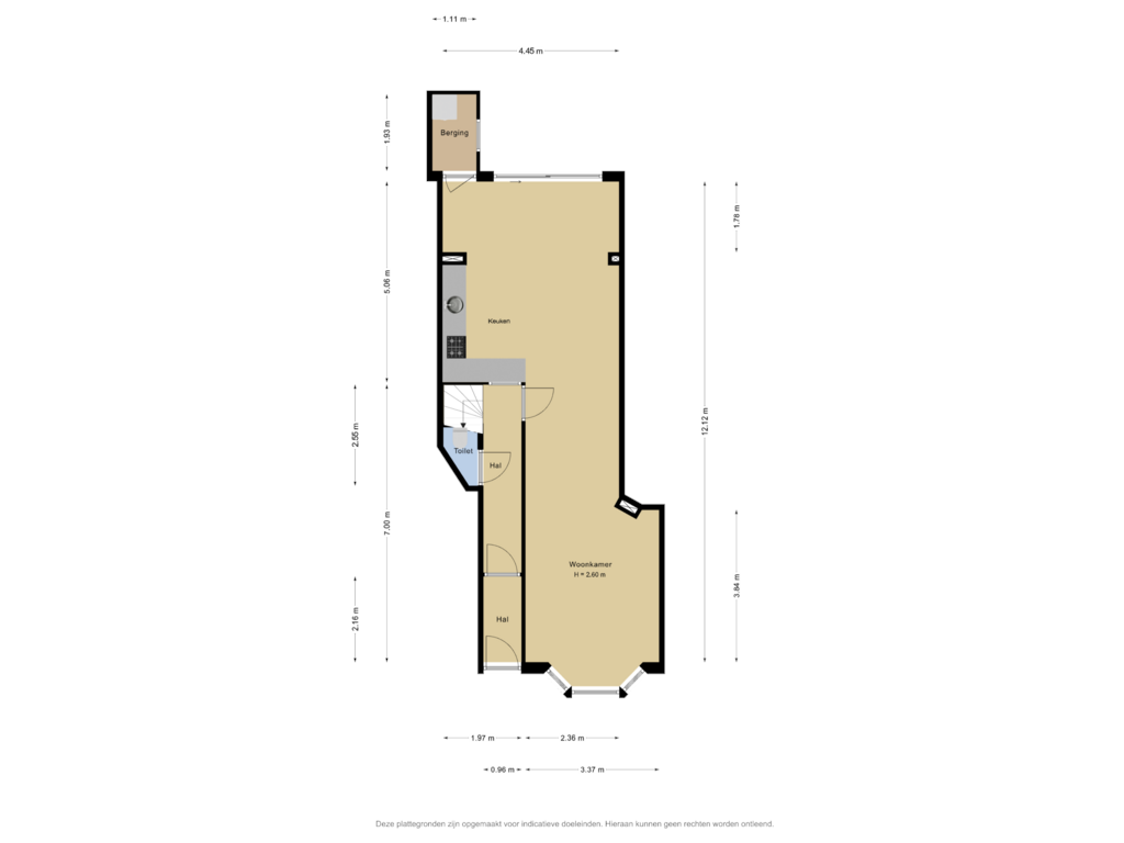 Bekijk plattegrond van Begane grond van Vlasakkersstraat 11