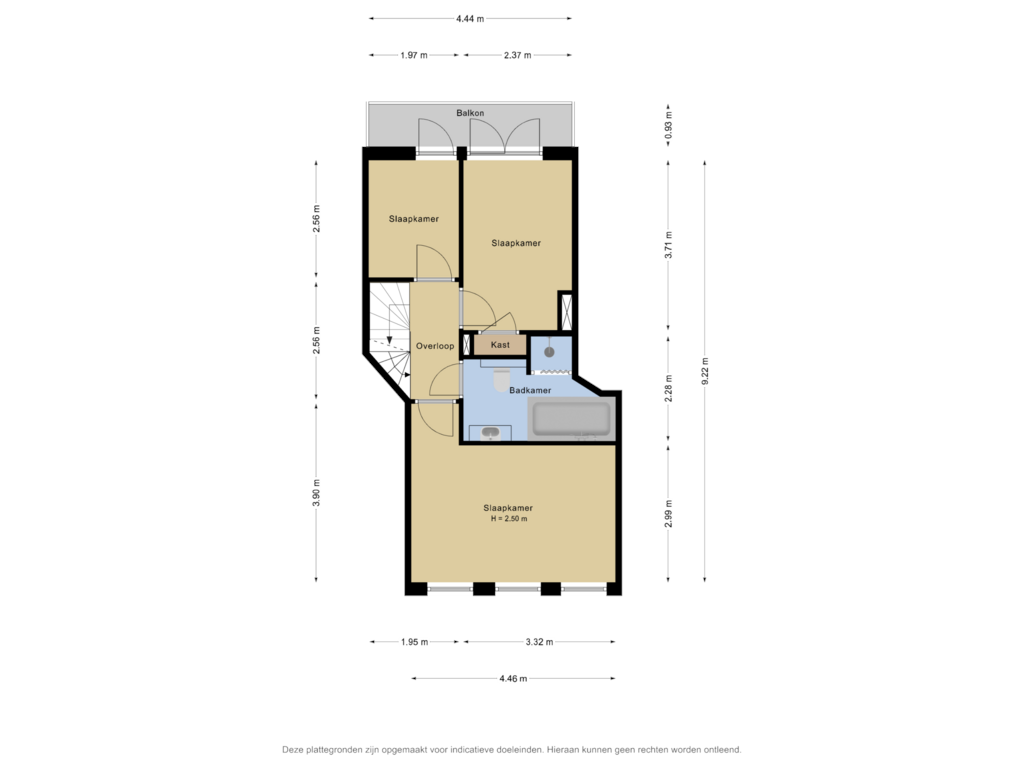 Bekijk plattegrond van 1e verdieping van Vlasakkersstraat 11