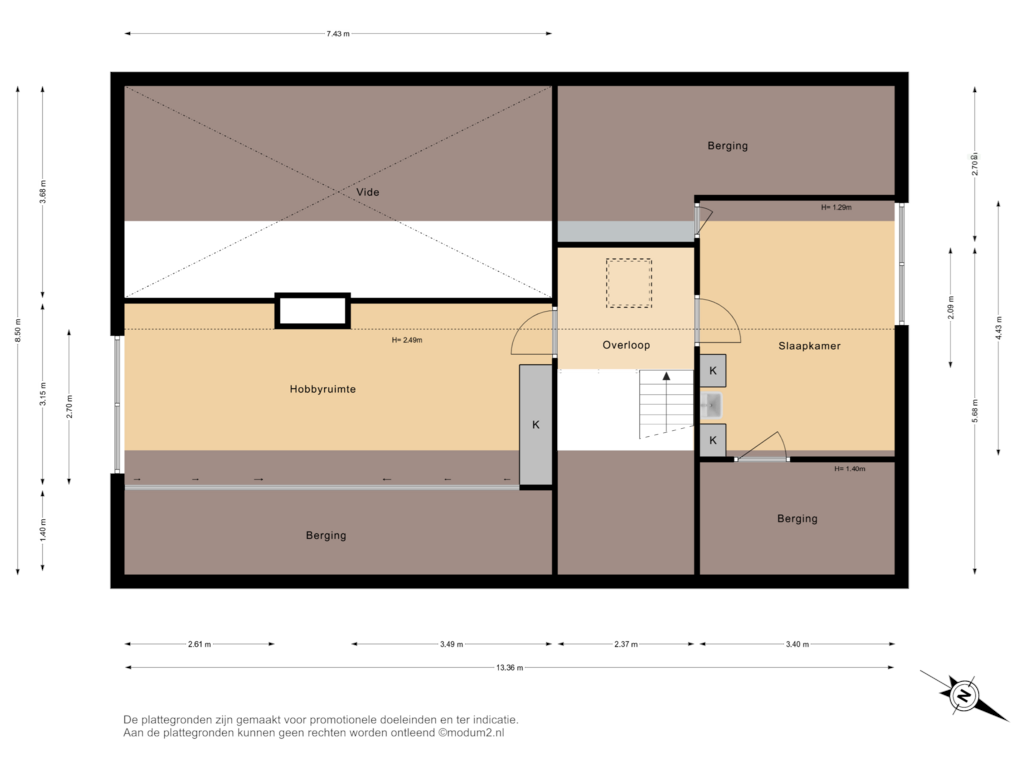 View floorplan of 1e Verdieping of Orberlaan 7