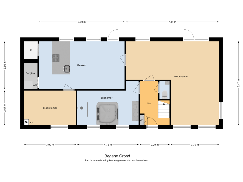 View floorplan of Begane Grond of Oosterhoutseweg 12