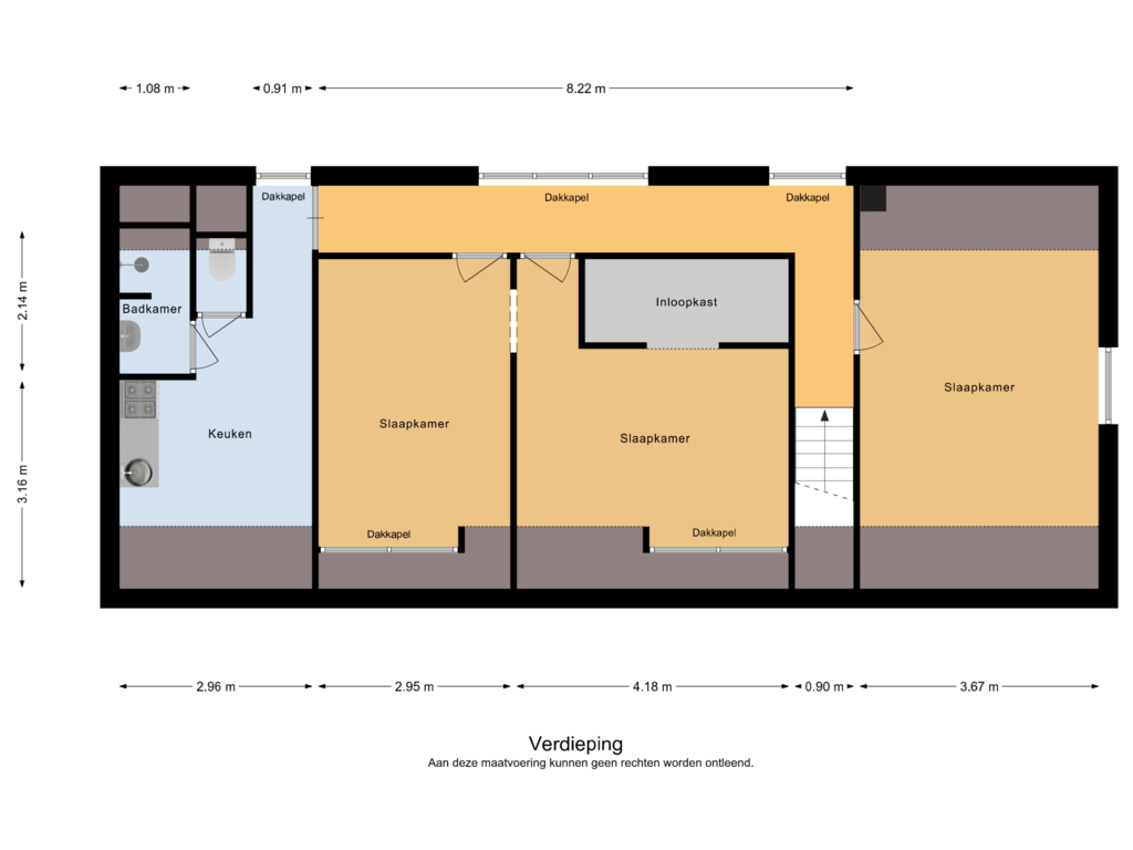 View floorplan of Verdieping of Oosterhoutseweg 12