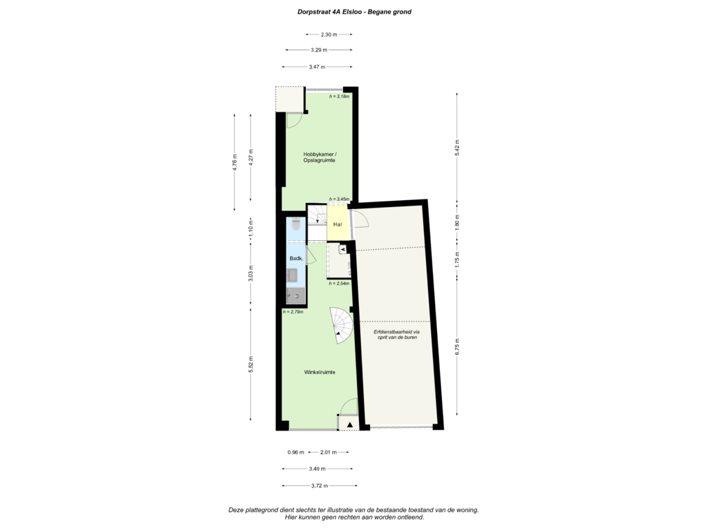 View floorplan of Begane grond of Dorpstraat 4-A