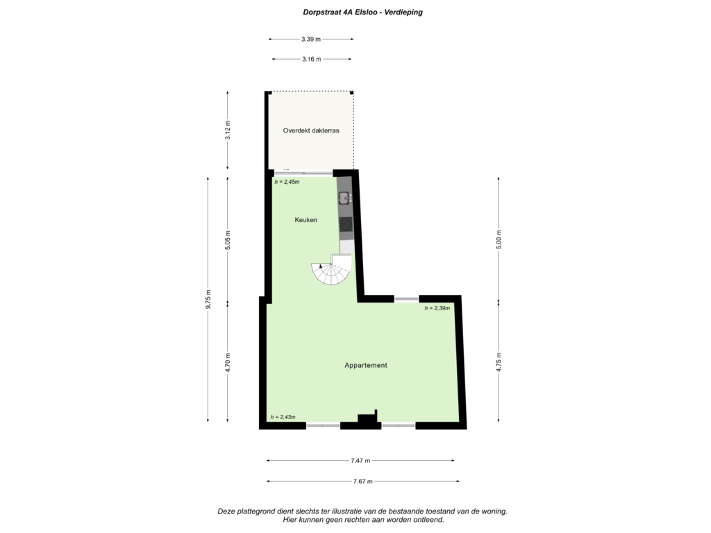 View floorplan of Verdieping of Dorpstraat 4-A