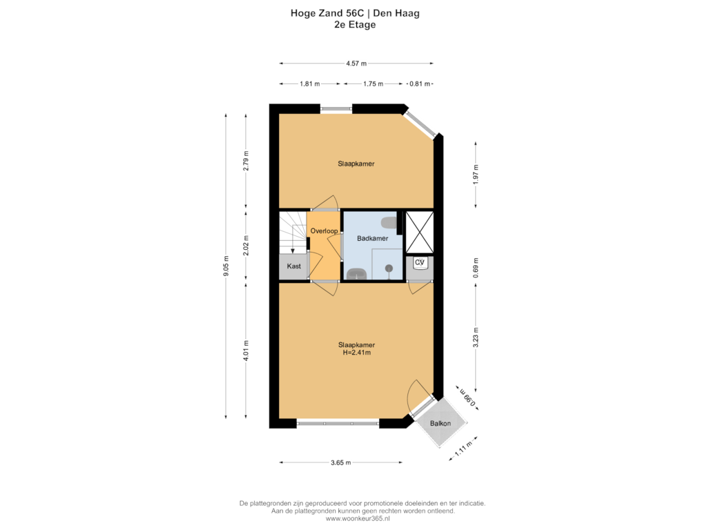 Bekijk plattegrond van 2e Etage van Hoge Zand 56-C