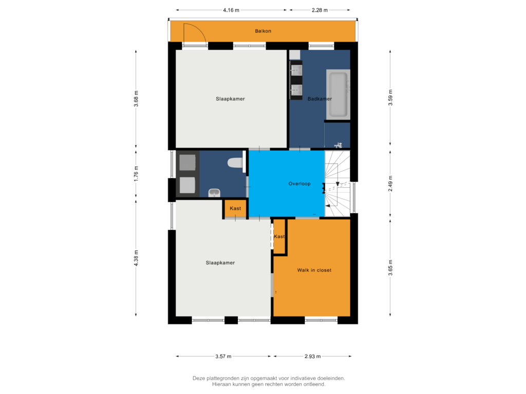 Bekijk plattegrond van 1 e verdieping van Jan Wijngaardstraat 4