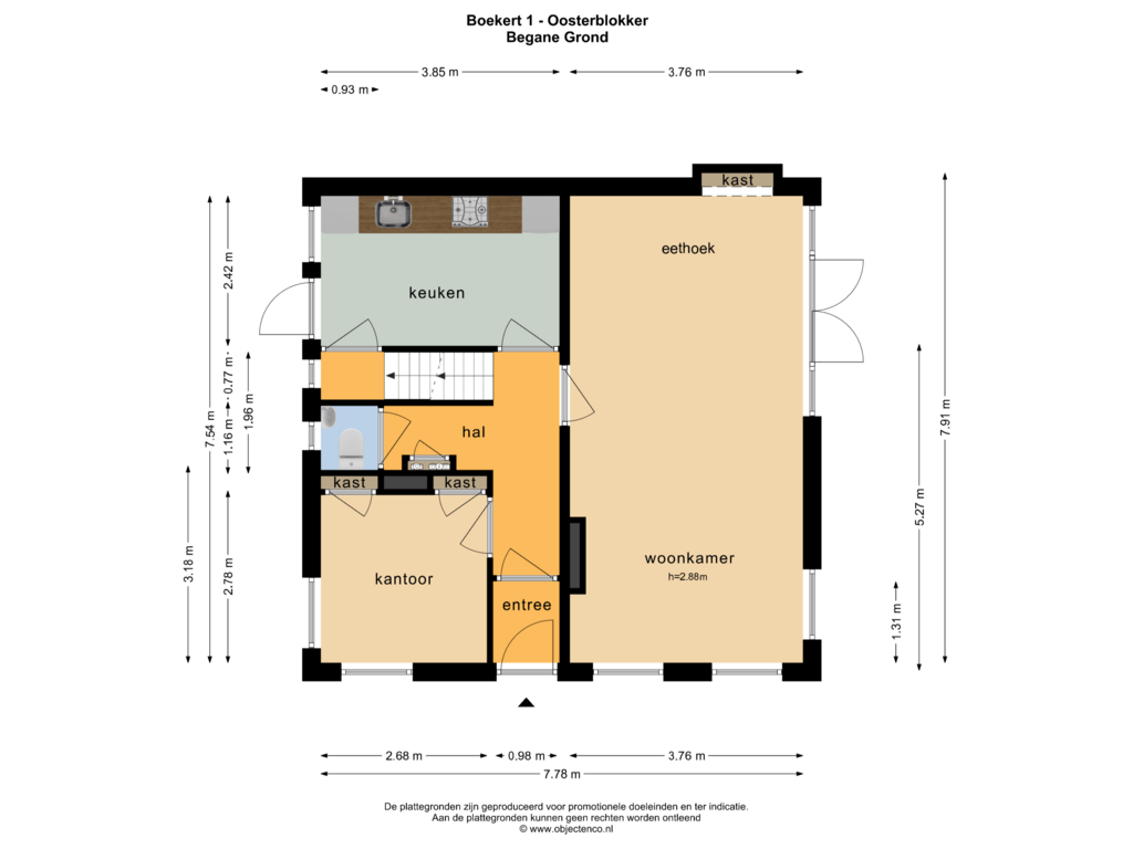 Bekijk plattegrond van BEGANE GROND van Boekert 1