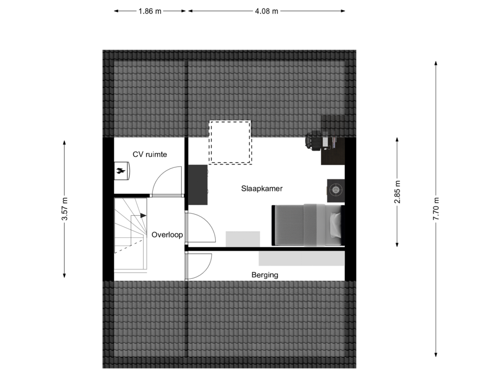 Bekijk plattegrond van 2de verdieping van P.K.Pelstraat 6