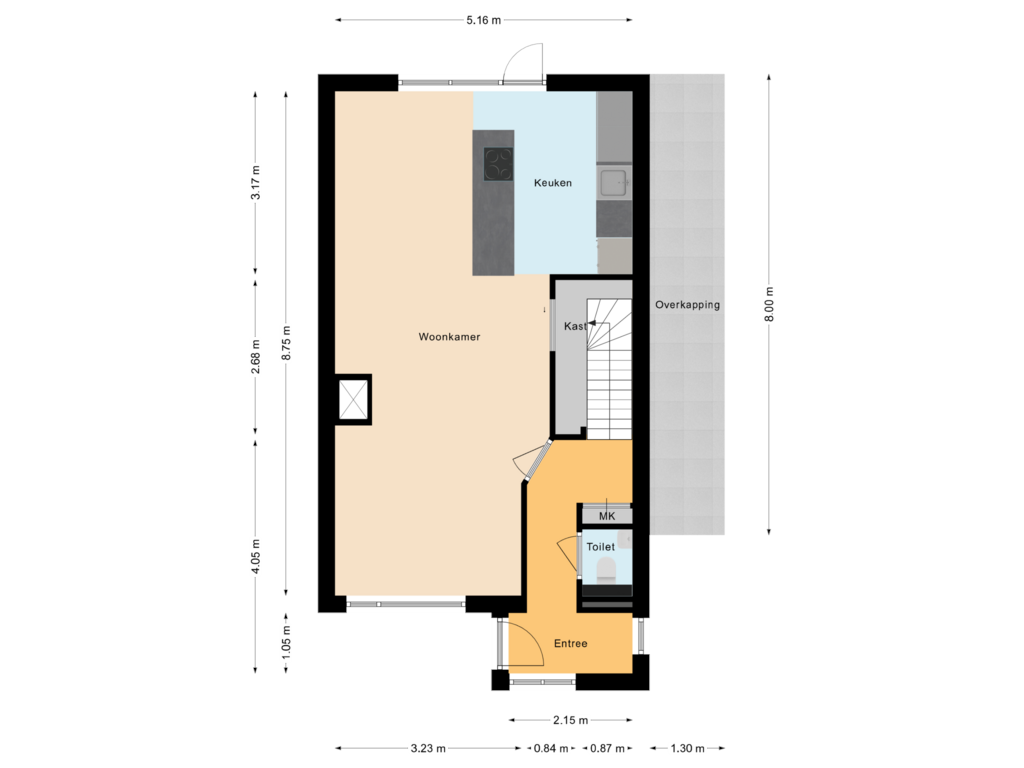 Bekijk plattegrond van Begane grond van Zwanebloem 15