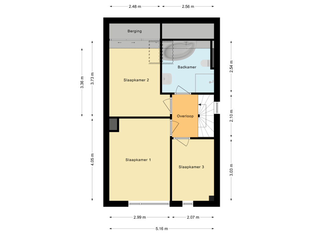 Bekijk plattegrond van Eerste verdieping van Zwanebloem 15