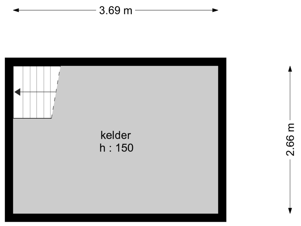 Bekijk plattegrond van kelder 1 van Legstraat 12