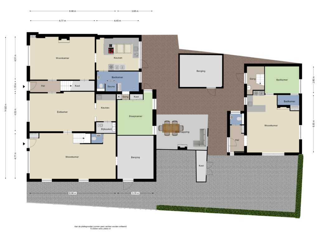 Bekijk plattegrond van Begane grond met tuin van Hollandseweg 17