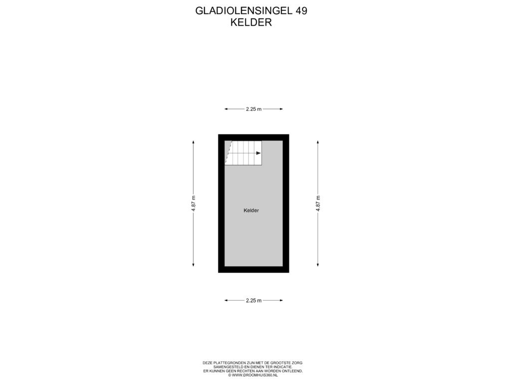 View floorplan of Kelder of Gladiolensingel 49