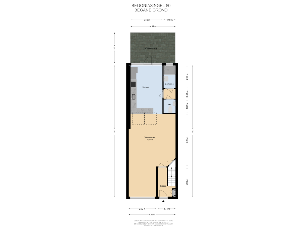 View floorplan of Begane grond of Begoniasingel 80