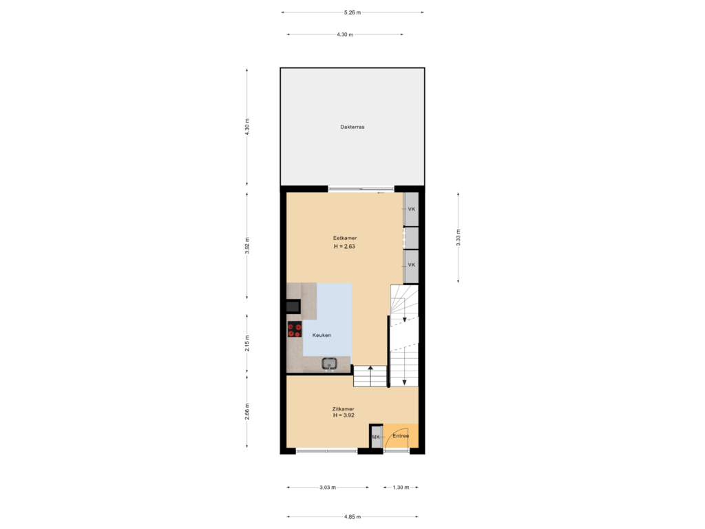 Bekijk plattegrond van eerste etage van Johan de Wittstraat 204