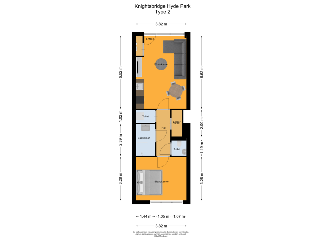 Bekijk plattegrond van Knightsbridge Hyde Park Type 2 van Knightsbridge Hyde Park huis 1 type 5