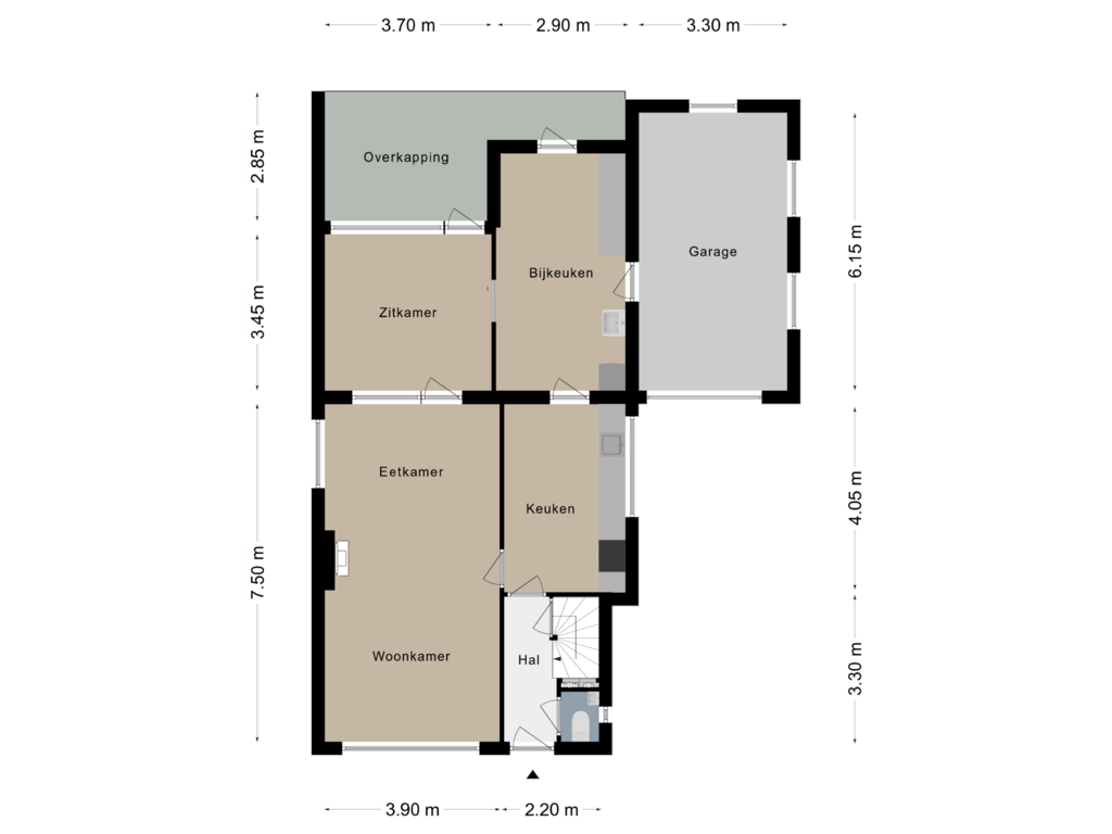 View floorplan of Begane grond of Julianastraat 19-A