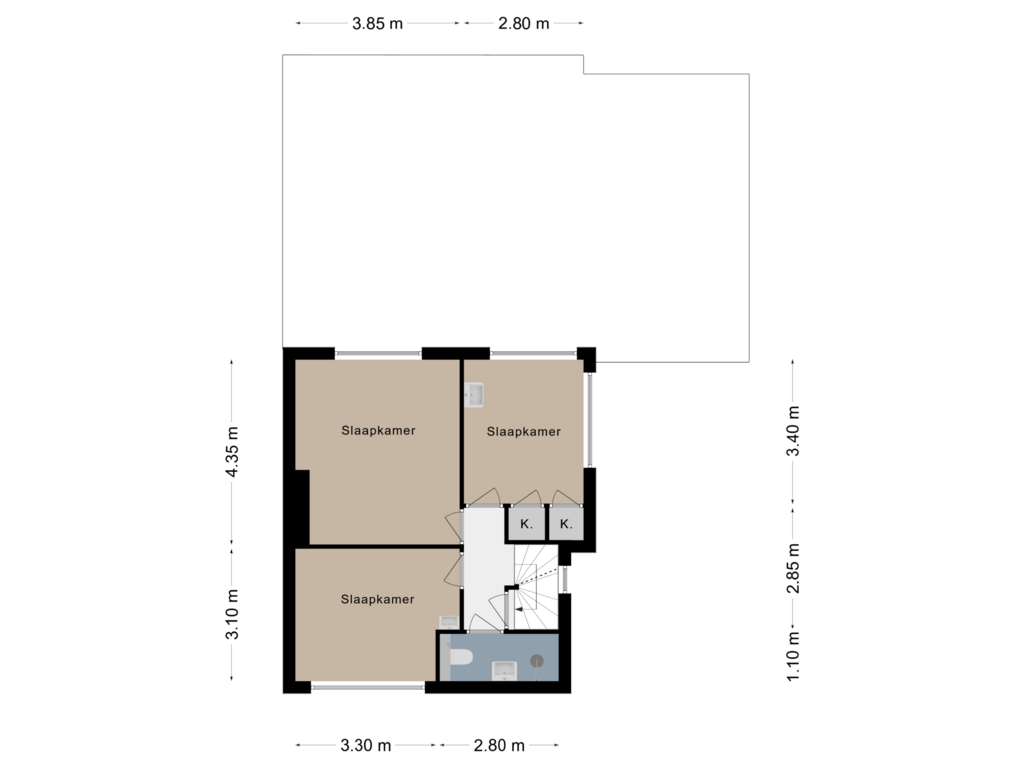 View floorplan of Verdieping 1 of Julianastraat 19-A