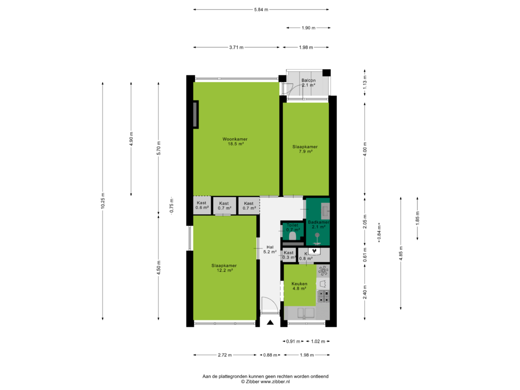 View floorplan of Appartement of Anna van Burenlaan 160