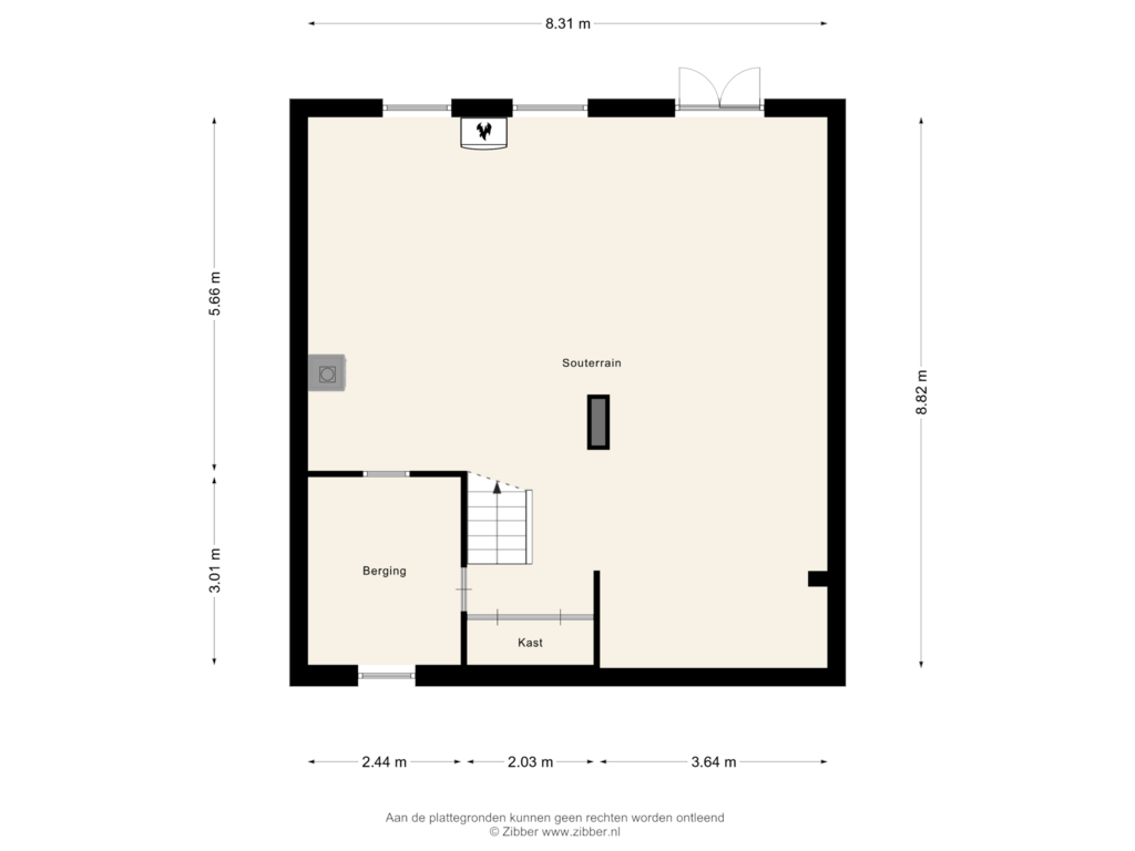 Bekijk plattegrond van Souterrain van Transvaalstraat 21