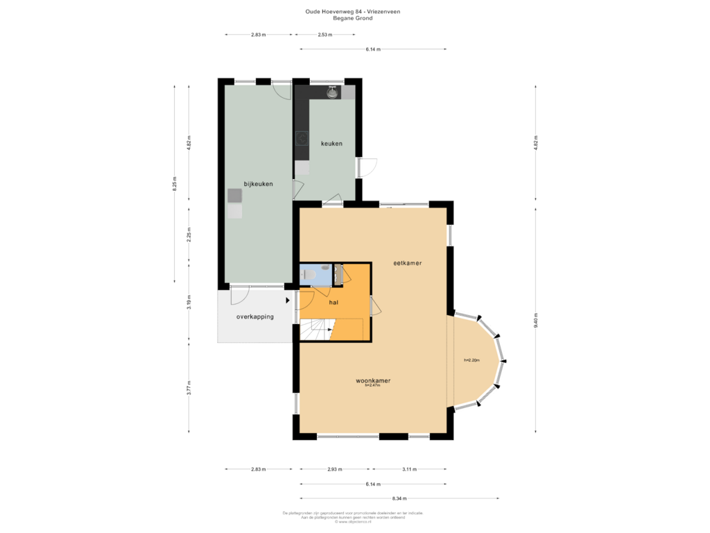 View floorplan of Begane Grond of Oude Hoevenweg 84